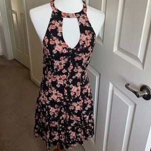 American Eagle Floral Cutout Halter Dress